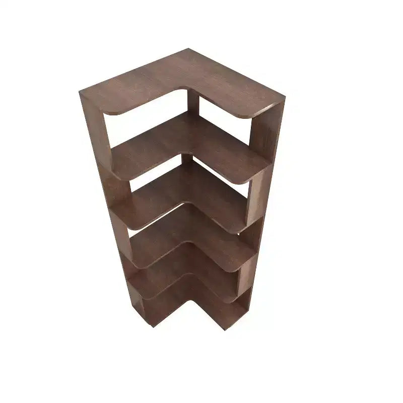 Homy Casa Étagère d'angle 6 niveaux en bois manufacturé, design d'angle peu encombrant pour salon, chambre et bureau