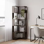 Homy Casa Étagère d'angle 6 niveaux en bois manufacturé, design d'angle peu encombrant pour salon, chambre et bureau