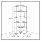 Homy Casa Étagère d'angle 6 niveaux en bois manufacturé, design d'angle peu encombrant pour salon, chambre et bureau