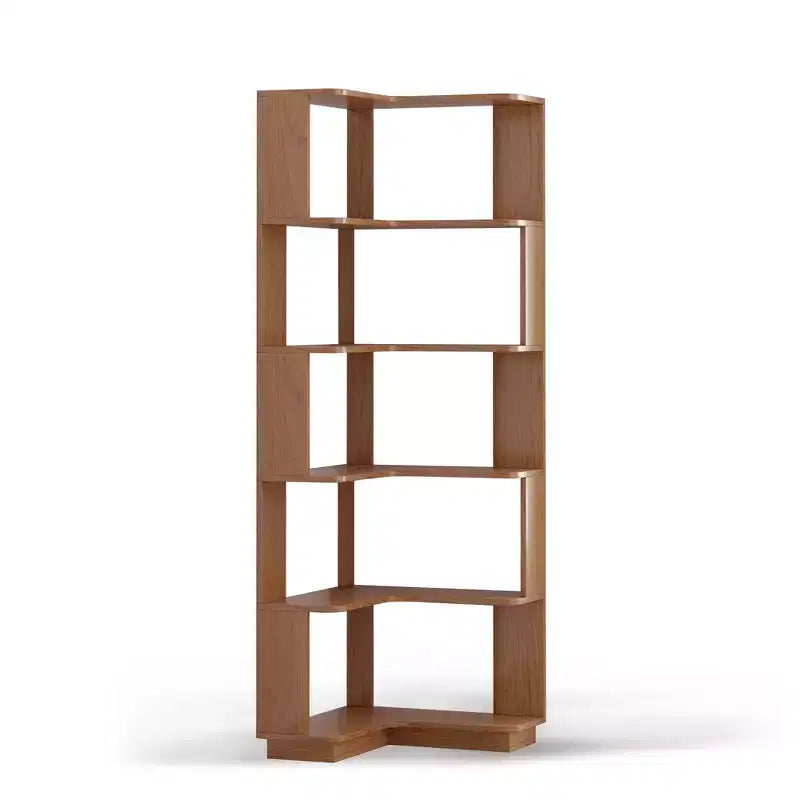 Homy Casa Étagère d'angle 6 niveaux en bois manufacturé, design d'angle peu encombrant pour salon, chambre et bureau