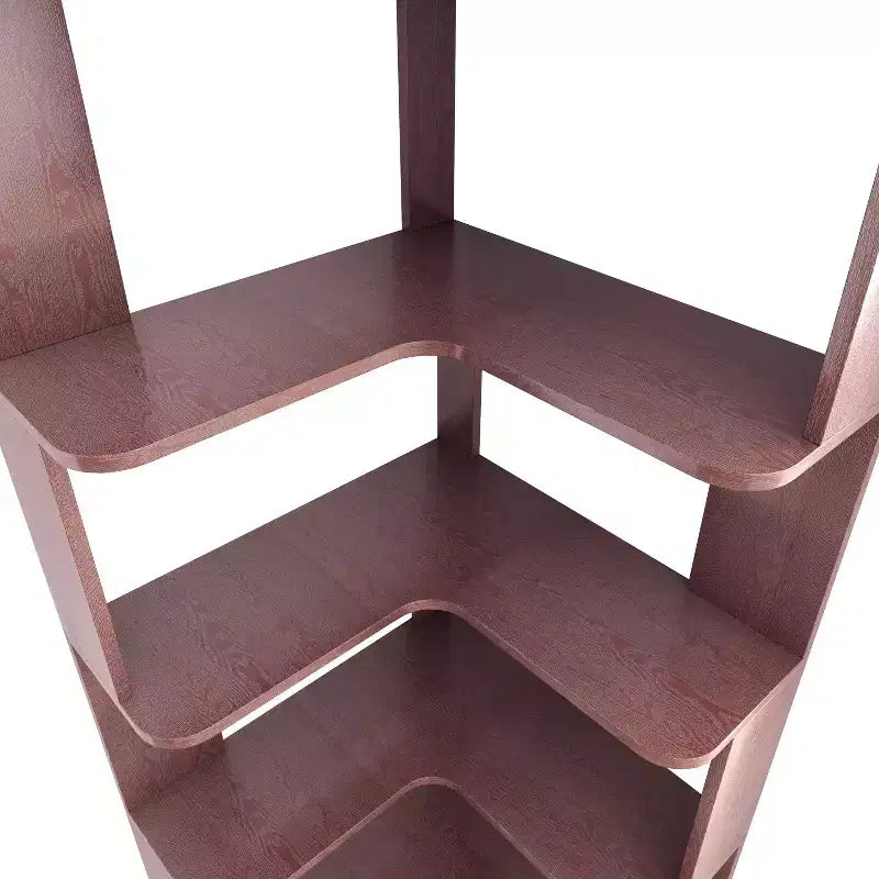 Homy Casa Étagère d'angle 6 niveaux en bois manufacturé, design d'angle peu encombrant pour salon, chambre et bureau