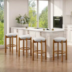 Tabourets de bar rembourrés modernes en bois d'hévéa Buchanan de Christopher Knight Home (Lot de 4)