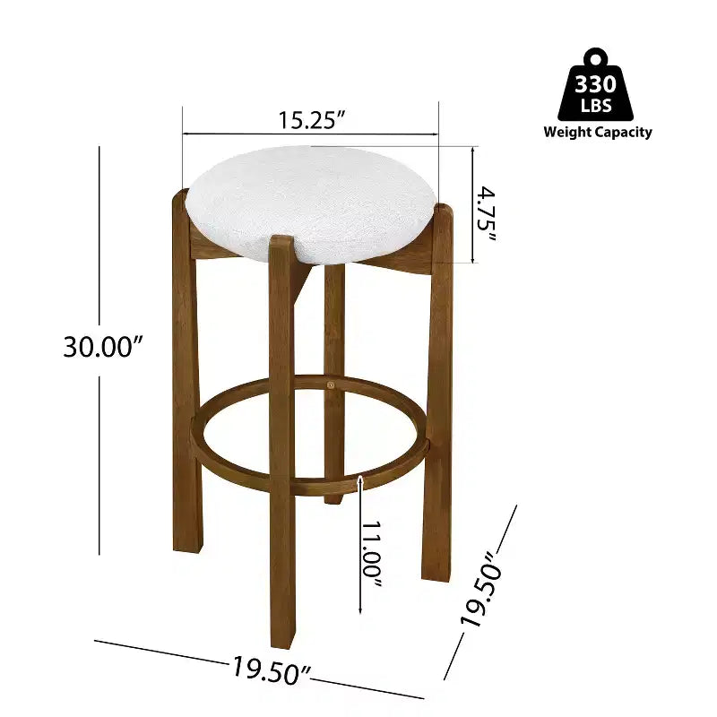 Tabourets de bar rembourrés modernes en bois d'hévéa Buchanan de Christopher Knight Home (Lot de 4)