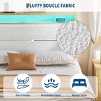 Cadre de lit COZONY avec lumières LED RGB et tête de lit de rangement à 2 niveaux, lit plateforme moderne pour chambre à coucher