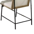 Lot de 2 chaises de salle à manger Royal Hampton, pieds en métal, hévéa chêne marron, polyester beige