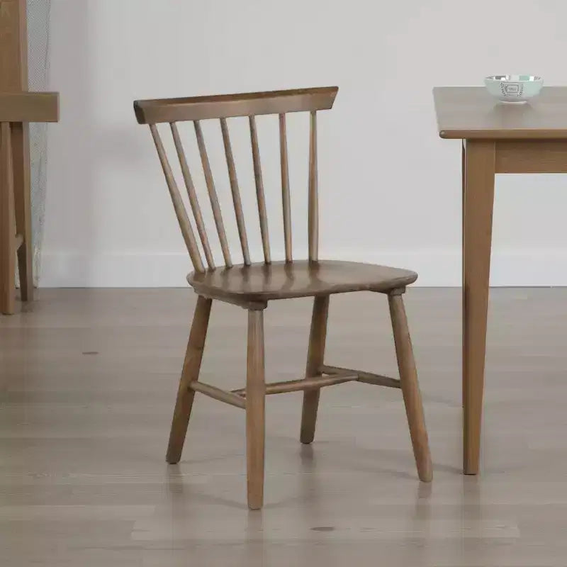 Royal Hampton Side Dining Chair Set of 2, Spindle Back, Tapered Legs, Walnut Wood
