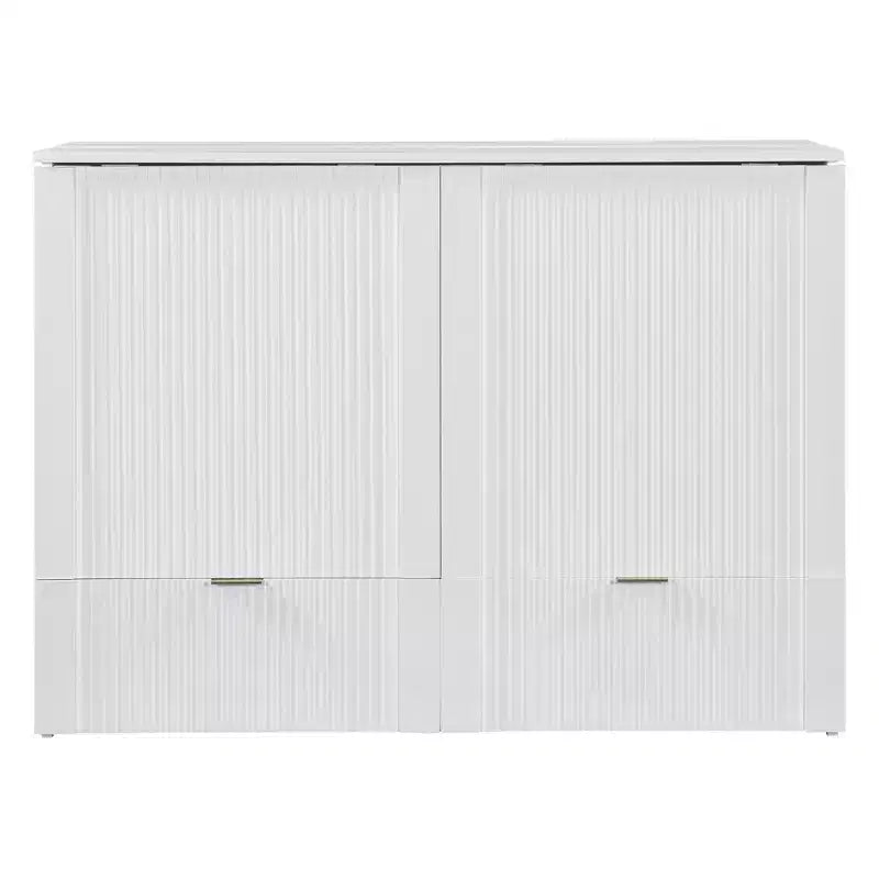 Lit escamotable mural Murphy double/grand avec tiroirs de rangement, lit armoire Murphy compact avec port USB pour chambre d'amis, structure à poulies, gris