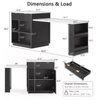 Îlot de cuisine Okak avec table extensible, organisateur de comptoir avec prise de courant et rangement double face, chariot de cuisine pour salle à manger