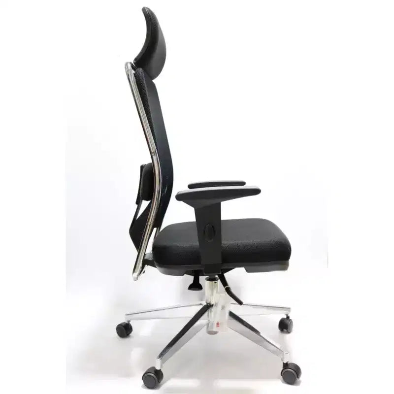 Chaise de bureau HomeStock en similicuir gris, hauteur réglable 52,75 po, avec inclinaison réglable