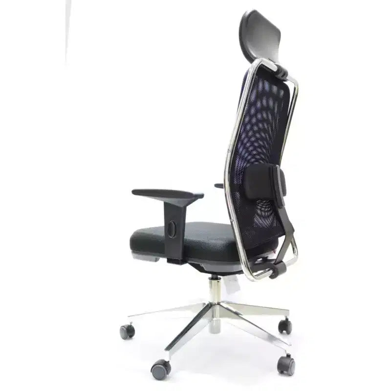 Chaise de bureau HomeStock en similicuir gris, hauteur réglable 52,75 po, avec inclinaison réglable