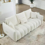 Canapé 3 places Christopher Knight Home Lucy 82 Teddy avec cadre en bois