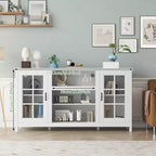 Meuble TV en bois pour téléviseur de 65 pouces, meuble de divertissement moderne avec armoires de rangement, table console multimédia