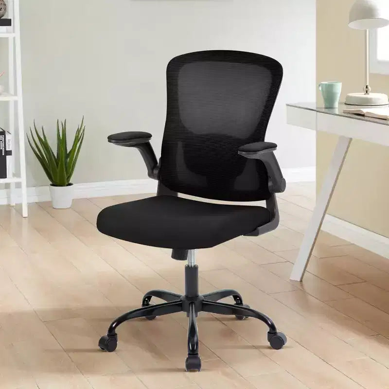 Ergonomic Office Chair, Swivel Rolling Computer Desk Chair, Rolling Mesh Chair, Flip-Up Armrest, for Home Office, Study, Bedroom