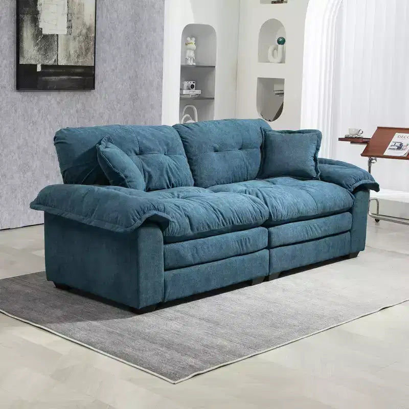 Canapé deux places large EHMKNP de 213 cm avec coussins d'assise profonds pour salon, appartement
