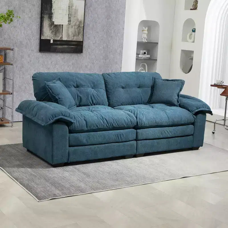 Canapé deux places large EHMKNP de 213 cm avec coussins d'assise profonds pour salon, appartement