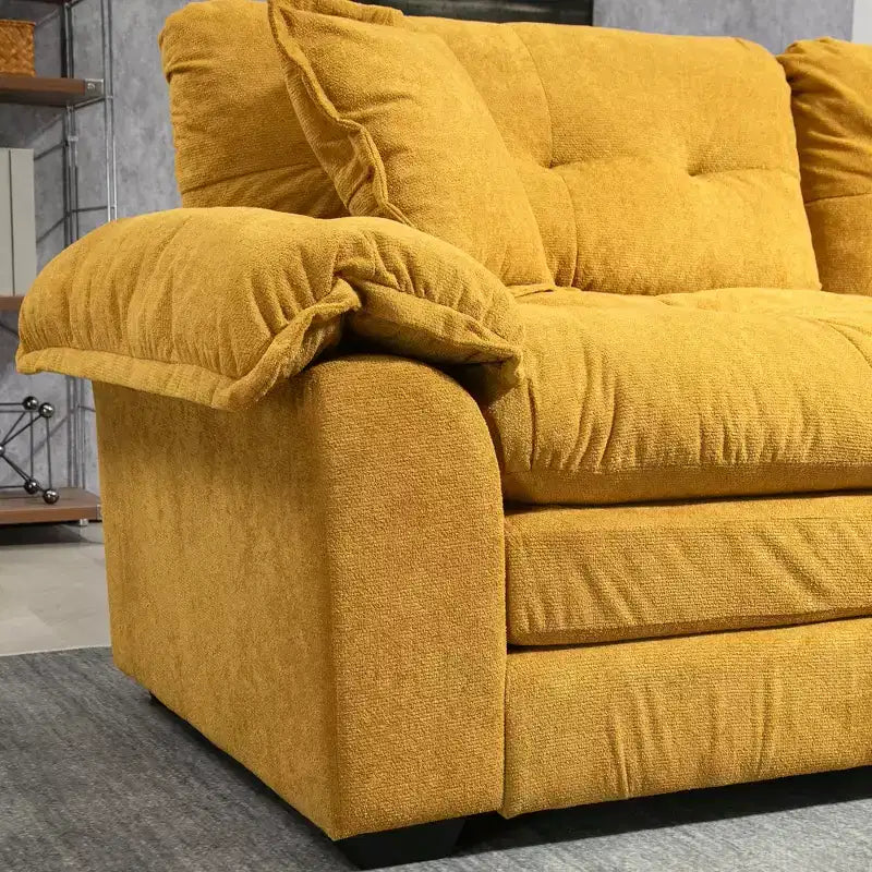 Canapé deux places large EHMKNP de 213 cm avec coussins d'assise profonds pour salon, appartement