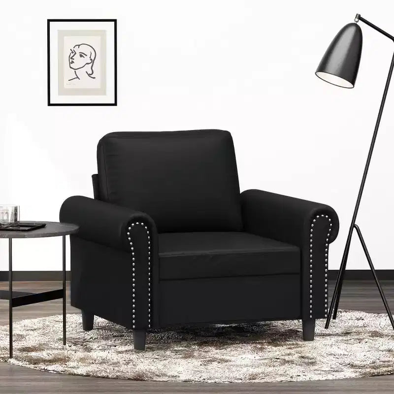 vidaXL Fauteuil d'appoint en simili cuir, siège simple rembourré
