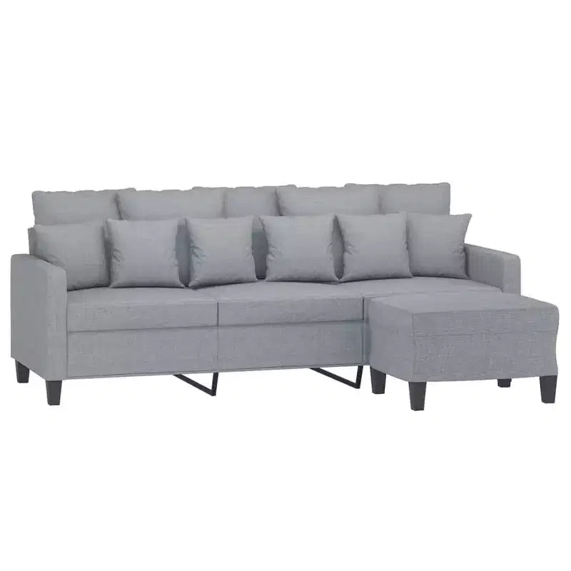 vidaXL Canapé 3 places avec pouf pour salon Tissu