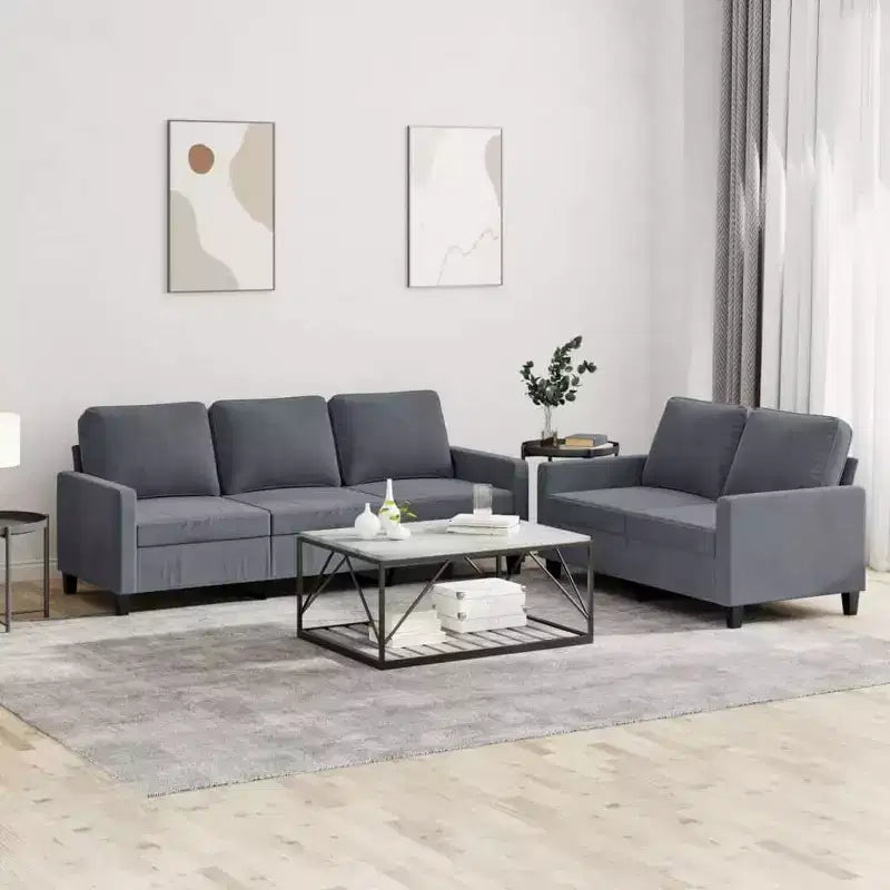 vidaXL Ensemble de canapés avec coussins Canapé et fauteuil pour salon 2 pièces Velours