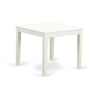 Ensemble de salle à manger carré 5 pièces HomeStock en bois massif finition blanc lin – Pour 4 personnes