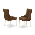 Ensemble de salle à manger carré 5 pièces HomeStock en bois massif finition blanc lin – Pour 4 personnes