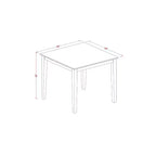 Ensemble de salle à manger carré 5 pièces HomeStock en bois massif finition blanc lin – Pour 4 personnes