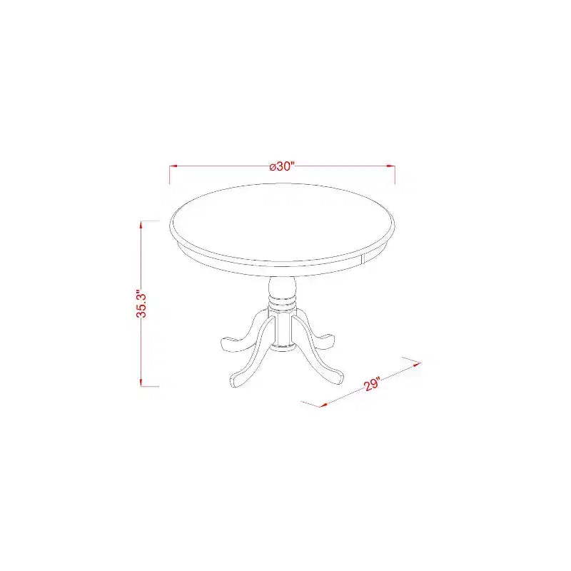 Ensemble de salle à manger à hauteur de comptoir de cuisine - Table et 4 chaises - Fini chêne
