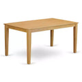 HomeStock 7-Pc Natural Oak Finish Solid Wood Top Dining Table with 6 Chairs