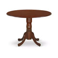 Round Kitchen Table Set with 4 Chairs - 42 Inch Dining Table, Mahogany Finish, Compact Furniture Set