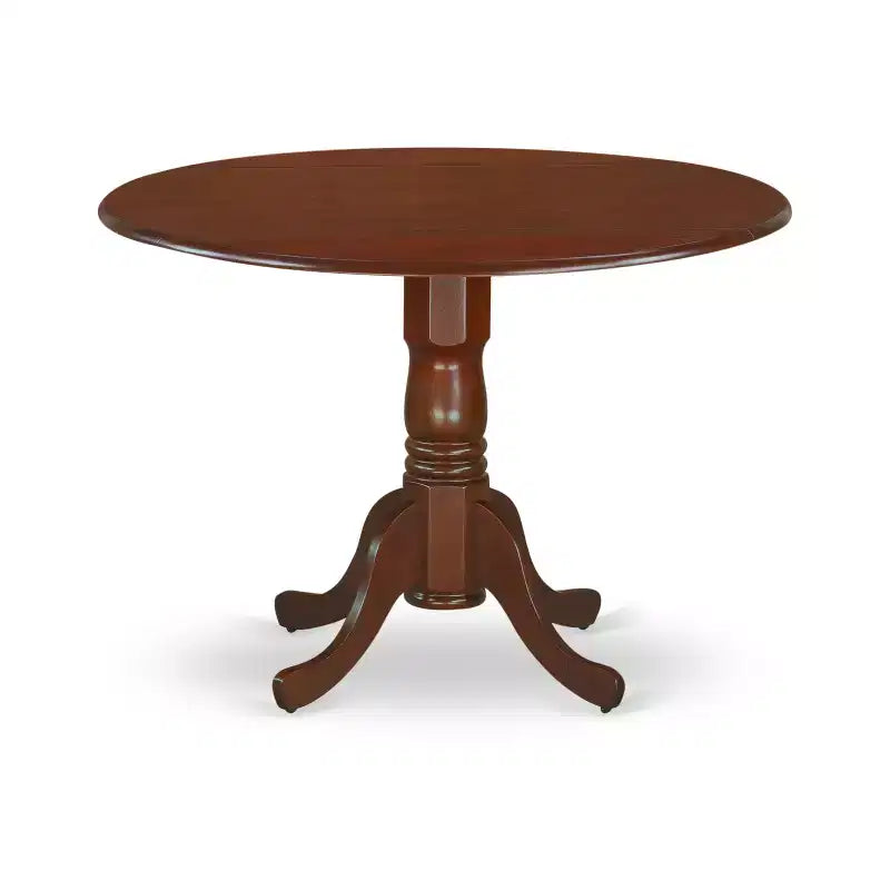 Round Kitchen Table Set with 4 Chairs - 42 Inch Dining Table, Mahogany Finish, Compact Furniture Set