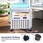 Chariot de rangement et d'organisation pour loisirs créatifs compatible avec machine Cricut, chariot de rangement roulant avec tiroir en tissu, crochet et support pour 47 rouleaux de vinyle