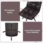 Chaise de salle à manger tapissée Bestier, chaise de cuisine individuelle en cuir PU, chaise de bureau ergonomique, chaise de table douce de 47 cm de hauteur d'assise, noire