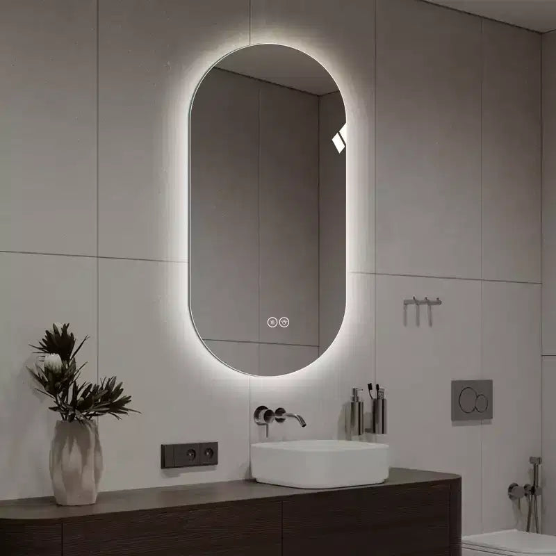 Miroir de courtoisie de salle de bain mural intelligent à écran tactile LED anti-buée de 48 x 24 pouces