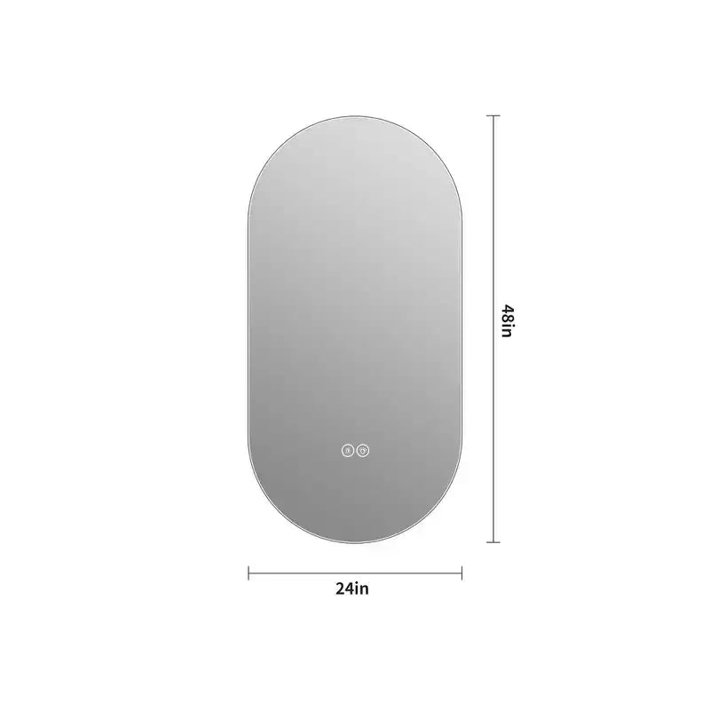 Miroir de courtoisie de salle de bain mural intelligent à écran tactile LED anti-buée de 48 x 24 pouces