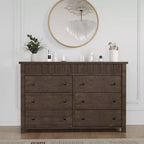 Commode 7 tiroirs pour chambre, commode en bois, meuble TV cannelé, organisateur de rangement pour salon, couloir et entrée, Noyer