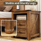 Table de chevet de ferme Dyonery 18 avec station de recharge, table d'appoint avec 2 tiroirs, table d'appoint pour salon, blanche