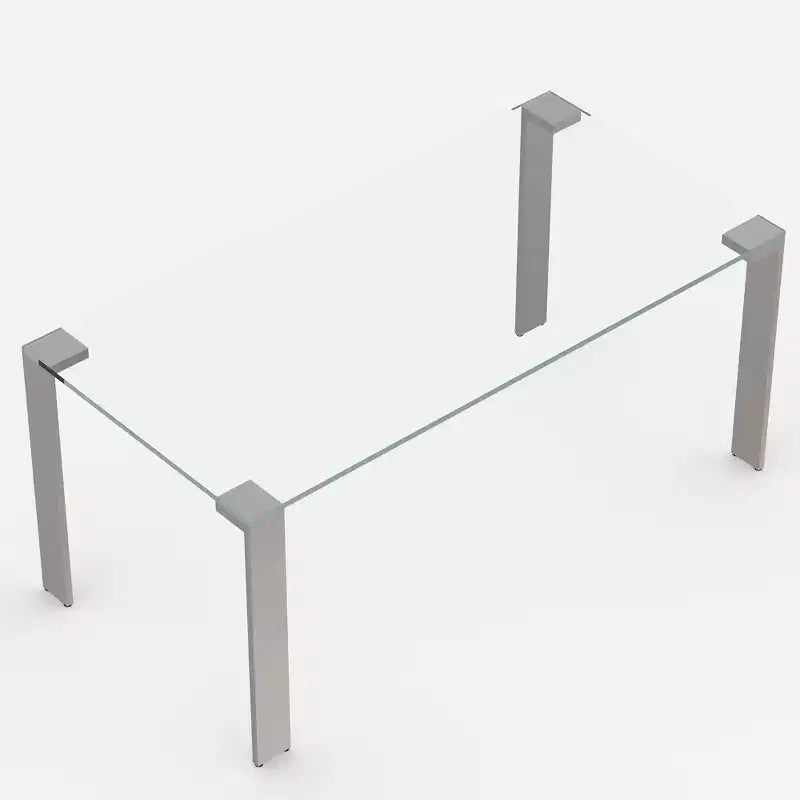 Table à manger en verre trempé 66,9 avec pieds en métal, table de cuisine Gaoyangjiaju