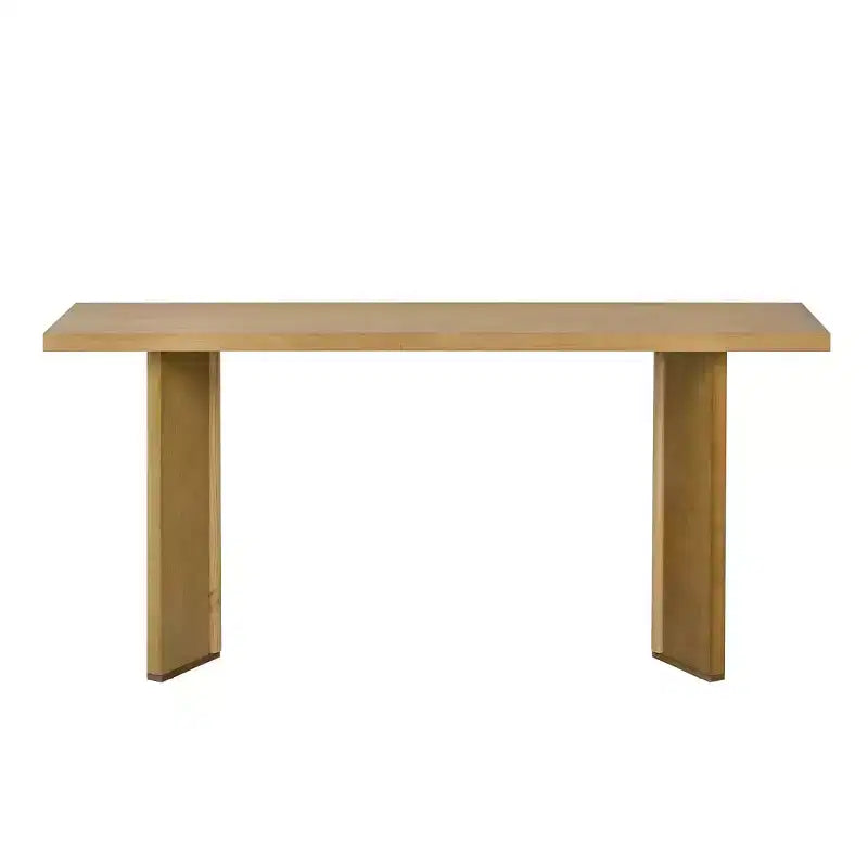 Console d'entrée moderne avec placage en pin et pieds géométriques, table de couloir ou de canapé étroite pour entrée, salon - Panipeachy