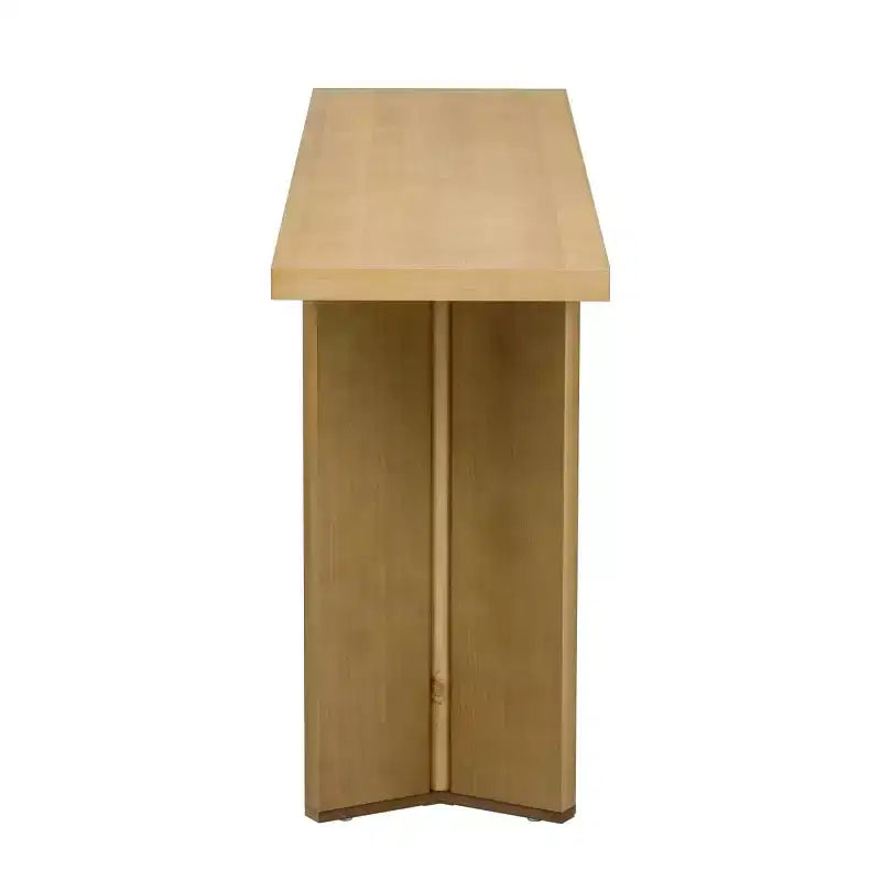 Console d'entrée moderne avec placage en pin et pieds géométriques, table de couloir ou de canapé étroite pour entrée, salon - Panipeachy