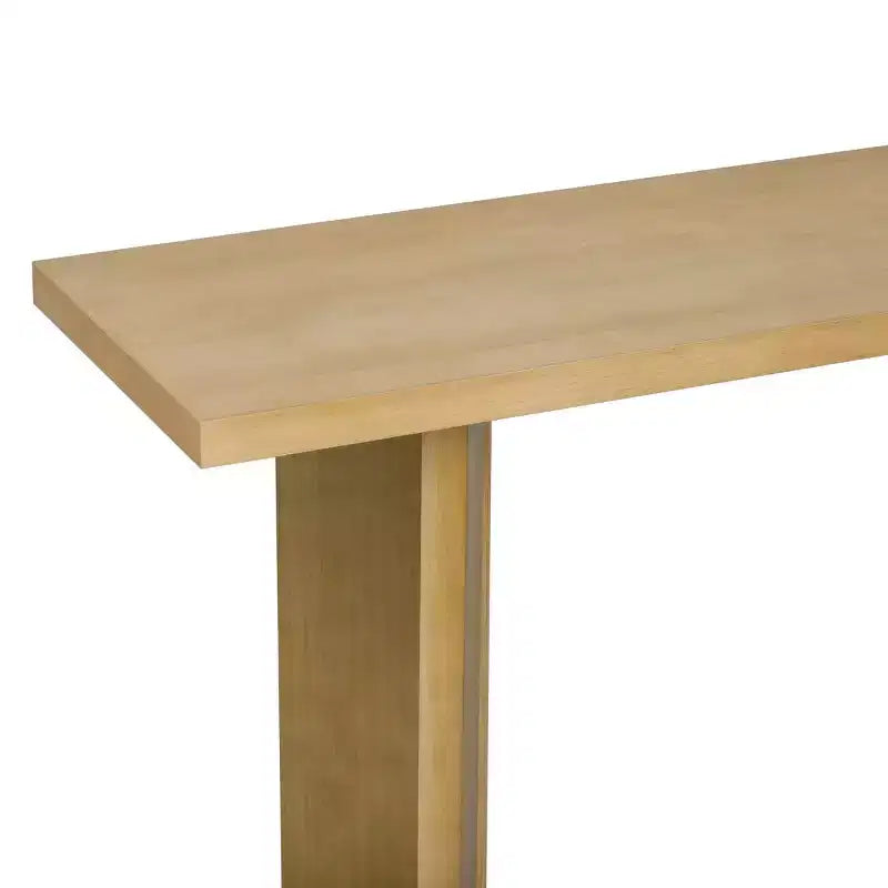 Console d'entrée moderne avec placage en pin et pieds géométriques, table de couloir ou de canapé étroite pour entrée, salon - Panipeachy