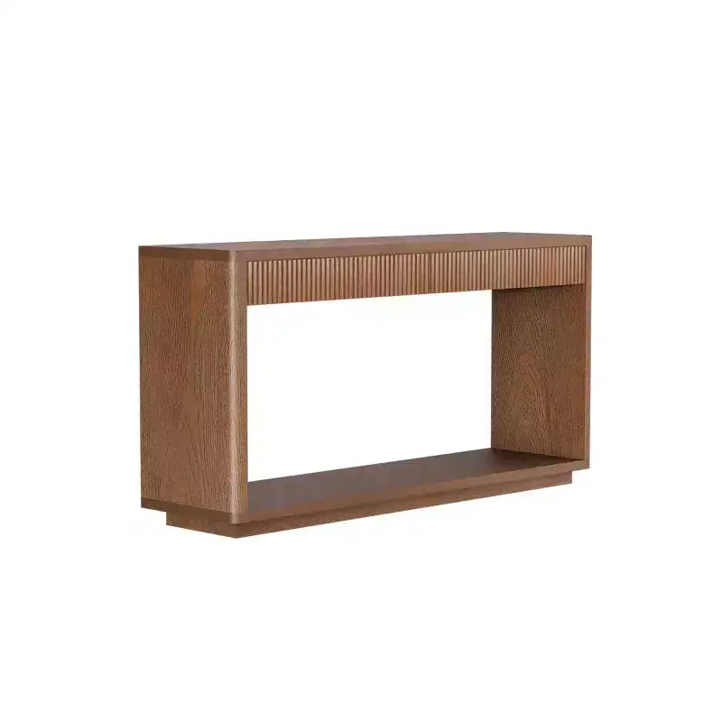 Console d'entrée de ferme de 60 po avec 2 tiroirs cannelés et étagère, table de couloir en placage de bois pour le salon - Panipeachy