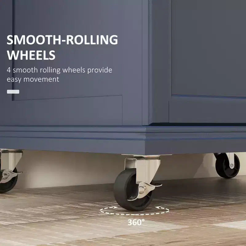 Îlot de cuisine sur roulettes, Desserte de cuisine roulante avec comptoir en acier inoxydable, tiroir, porte-serviettes et porte-épices, Chariot de rangement utilitaire