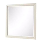 Miroir de commode Royal Hampton, verre biseauté, bois massif finition blanc antique, 38 pouces