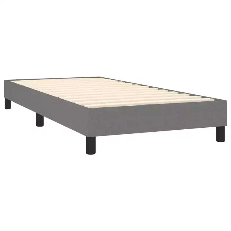 Cadre de lit Tissu gris foncé (100 % polyester), contreplaqué, bois composite
