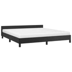 Cadre de lit avec tête de lit Similicuir noir, contreplaqué, bois manufacturé