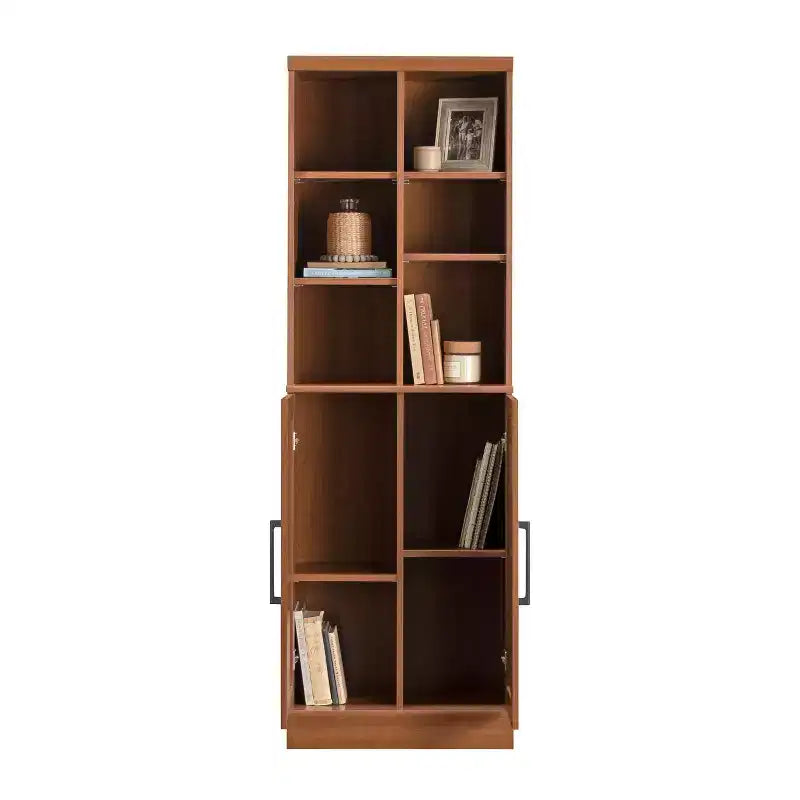 Homy Casa Armoire de rangement avec étagères réglables et portes, Marron