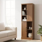 Homy Casa Armoire de rangement avec étagères réglables et portes, Marron