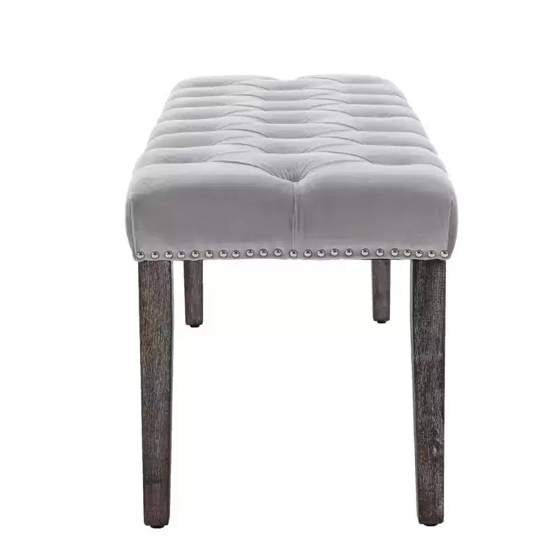 EHMKNP Banc capitonné élégant en velours touffeté Banc décoratif pour salle à manger, Tabouret d'appoint pour chambre, Siège d'entrée avec pieds en bois