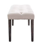 EHMKNP Banc capitonné élégant en velours touffeté Banc décoratif pour salle à manger, Tabouret d'appoint pour chambre, Siège d'entrée avec pieds en bois