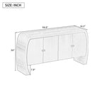 Meuble de rangement GDFStudio Oscar à 4 portes en placage de frêne avec pieds incurvés et étagères réglables